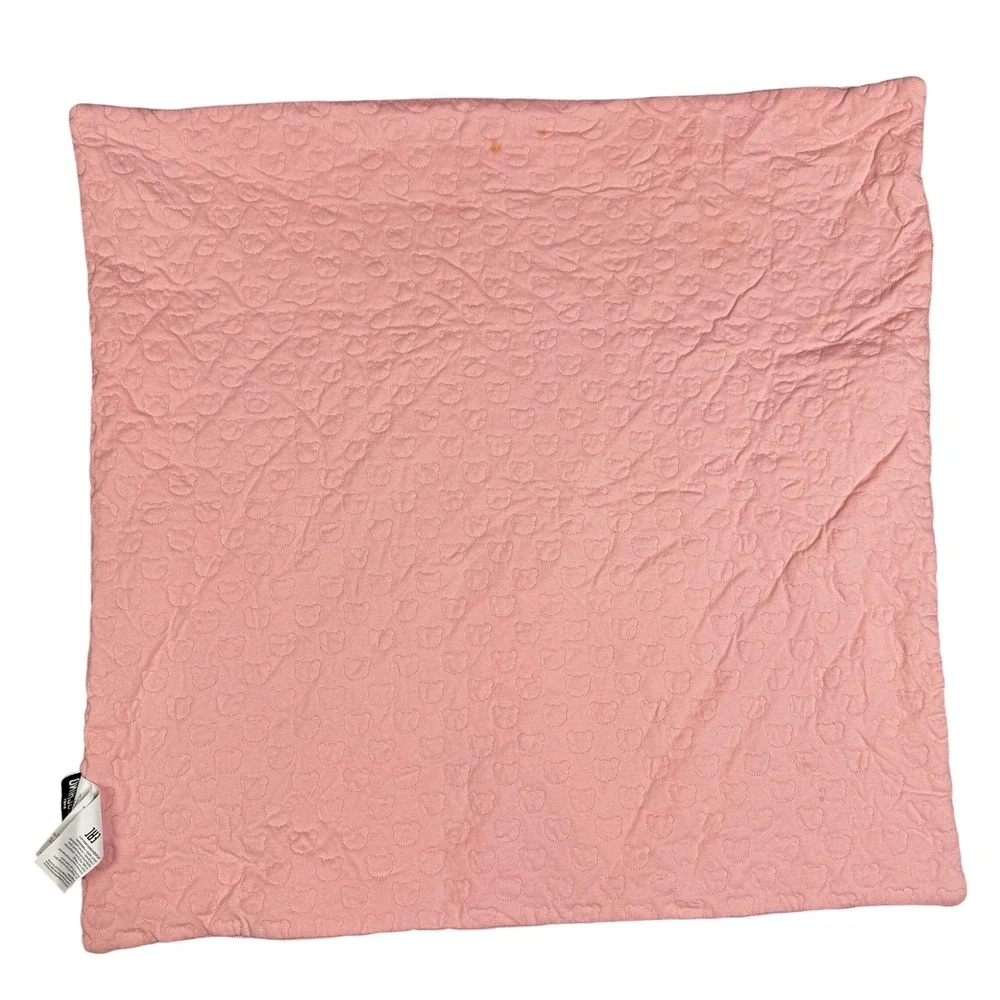 Moschino Baby Quilted Blanket Pink Teddy Bear Stripe 100% Cotton‎ One Size